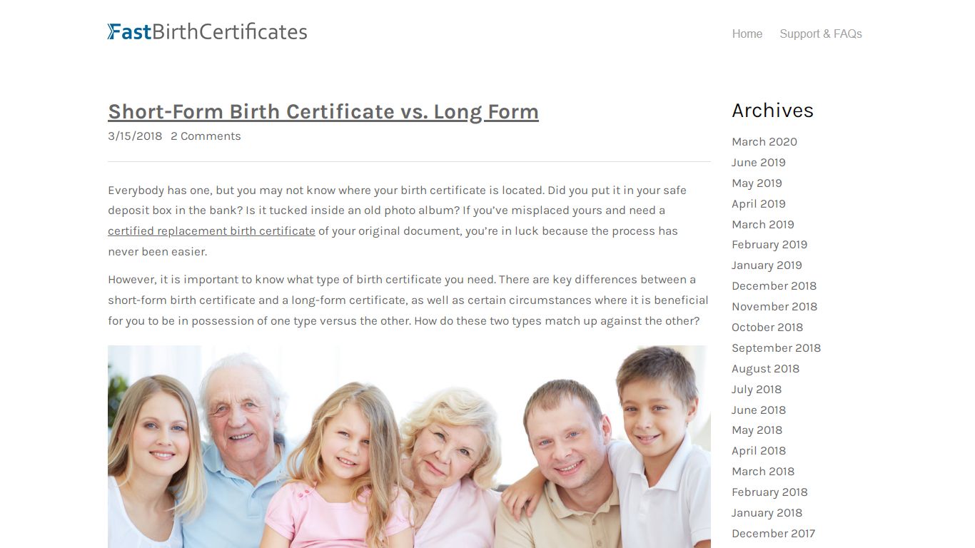 Short-Form Birth Certificate vs. Long Form | Fastbirthcertificates.com